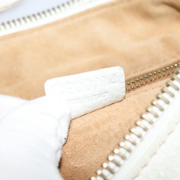 CELINE Shoulder Bag Leather White Auth fm4520 - Picture 11 of 14